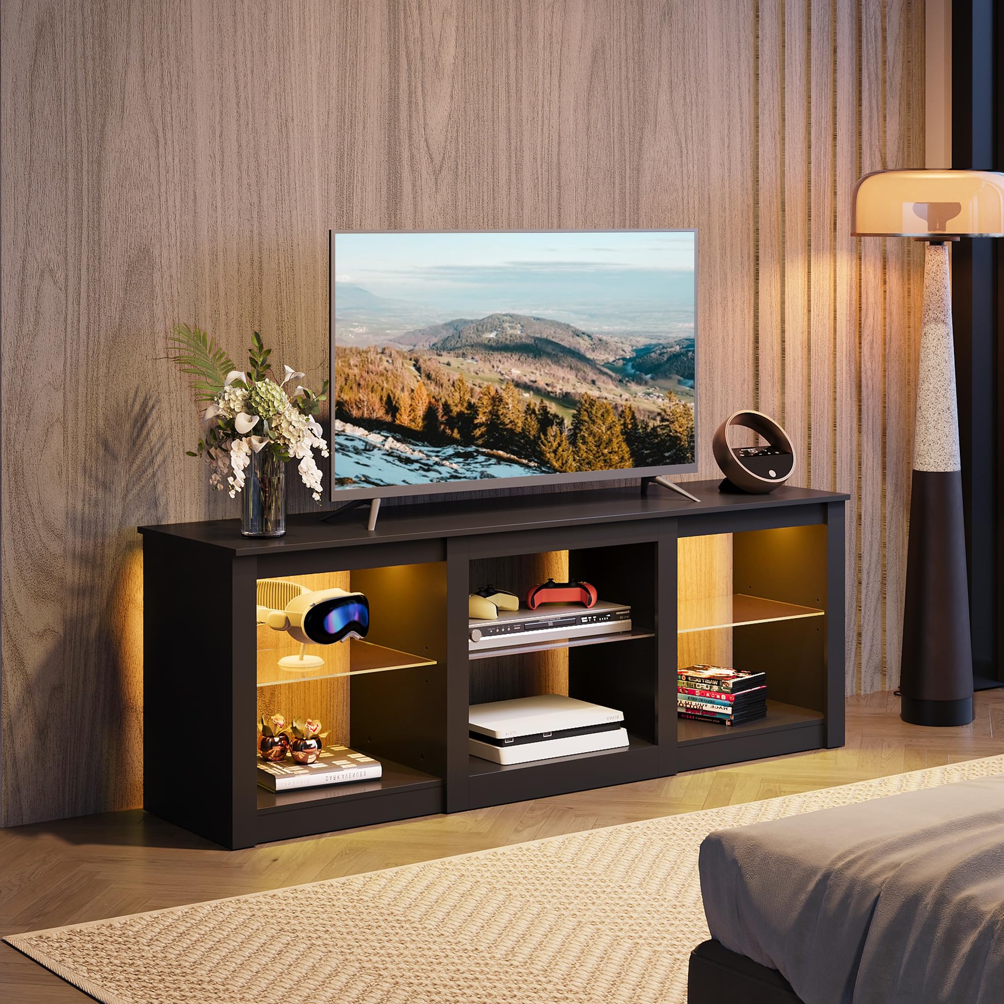 Snapklik.com : WLIVE LED TV Stand For 65-Inch TV, 58-Inch Entertainment ...