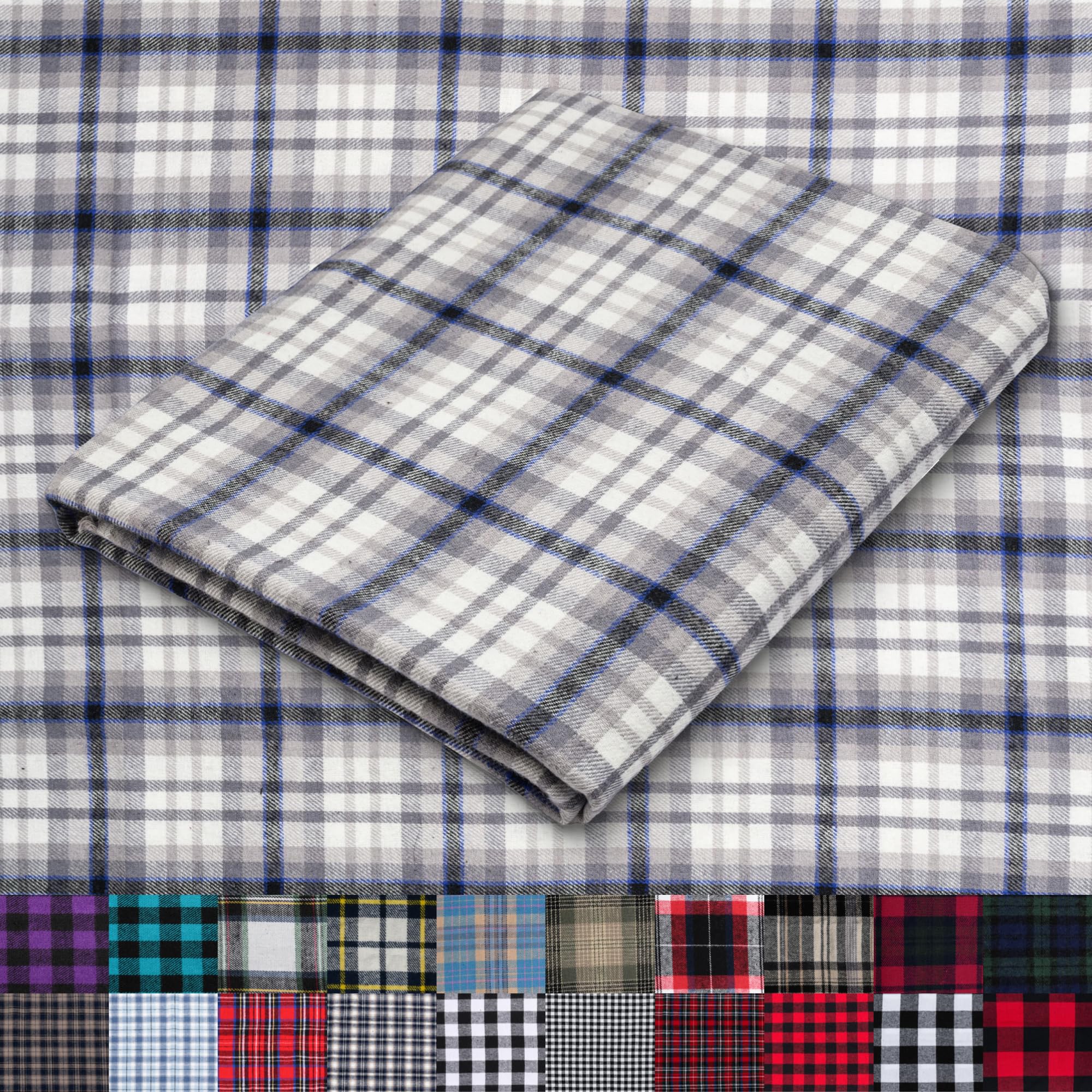 Pico Textiles 1 Yard Blue and Green Blackwatch Tartan Plaid Flannel Fabric - 60" Wide - 100% Cotton - Sold by The Yard - for Shirts, Scarves, Pajamas & Receiving Blankets — view 23