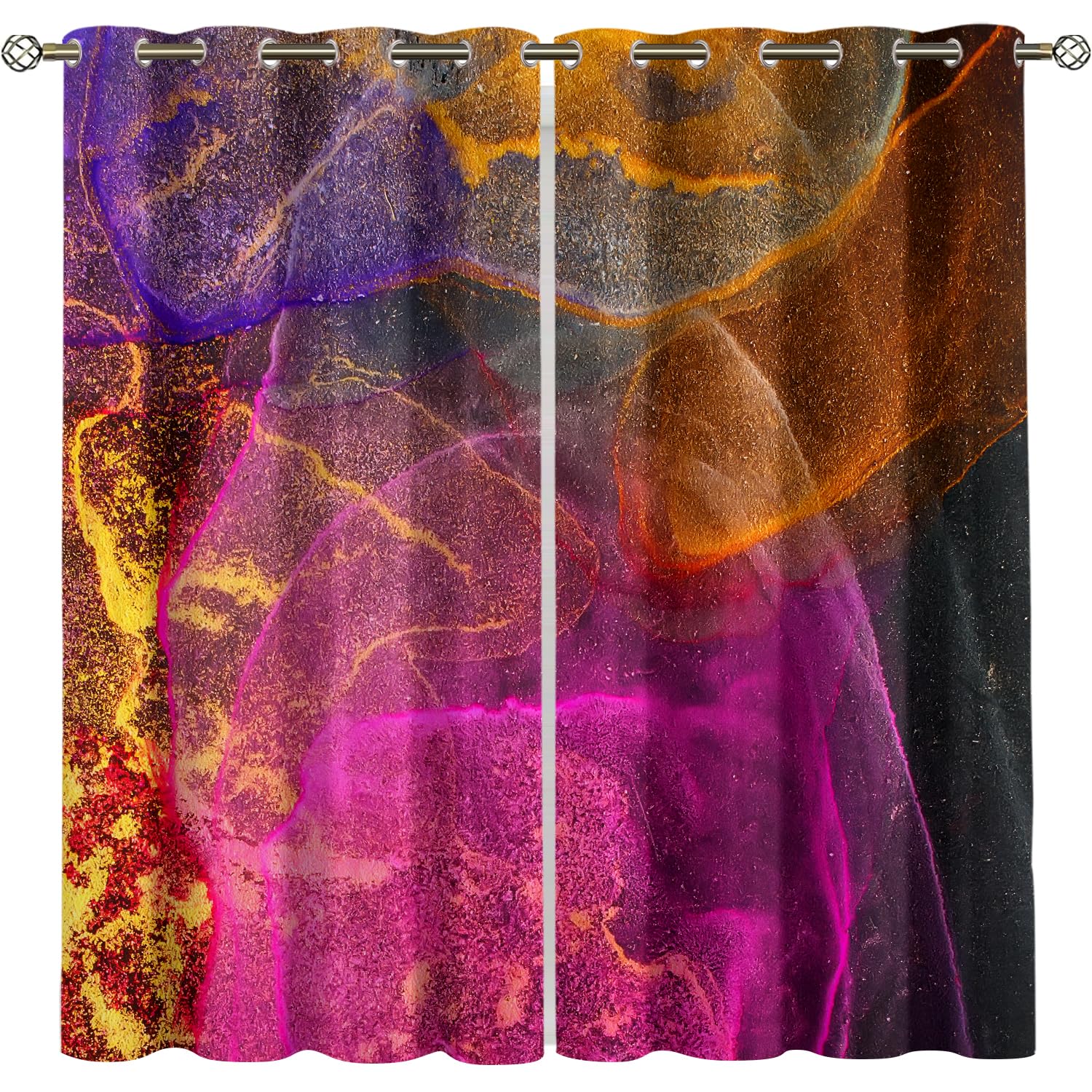Cortinas Cocina Térmicas Aislantes - Cortinas Opacas De Dormitorio Y Salón - Cortinas Habitacion con Ollaos, 2 Piezas 200X160Cm（An X Al） 3D Moda Rosa