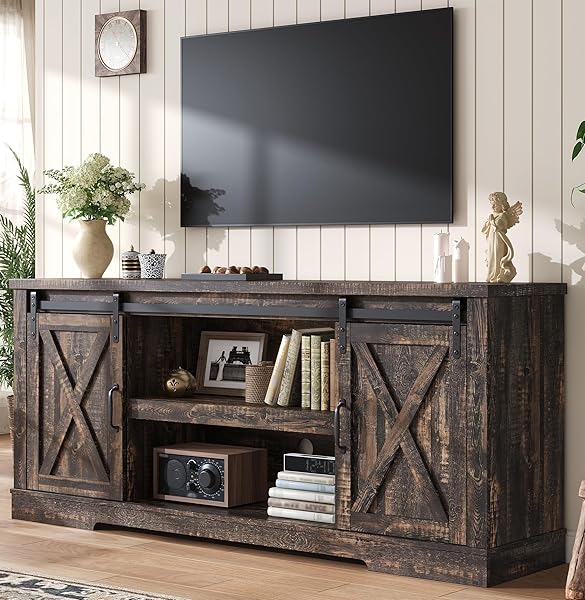 Large Rustic Oak Entertainment Center