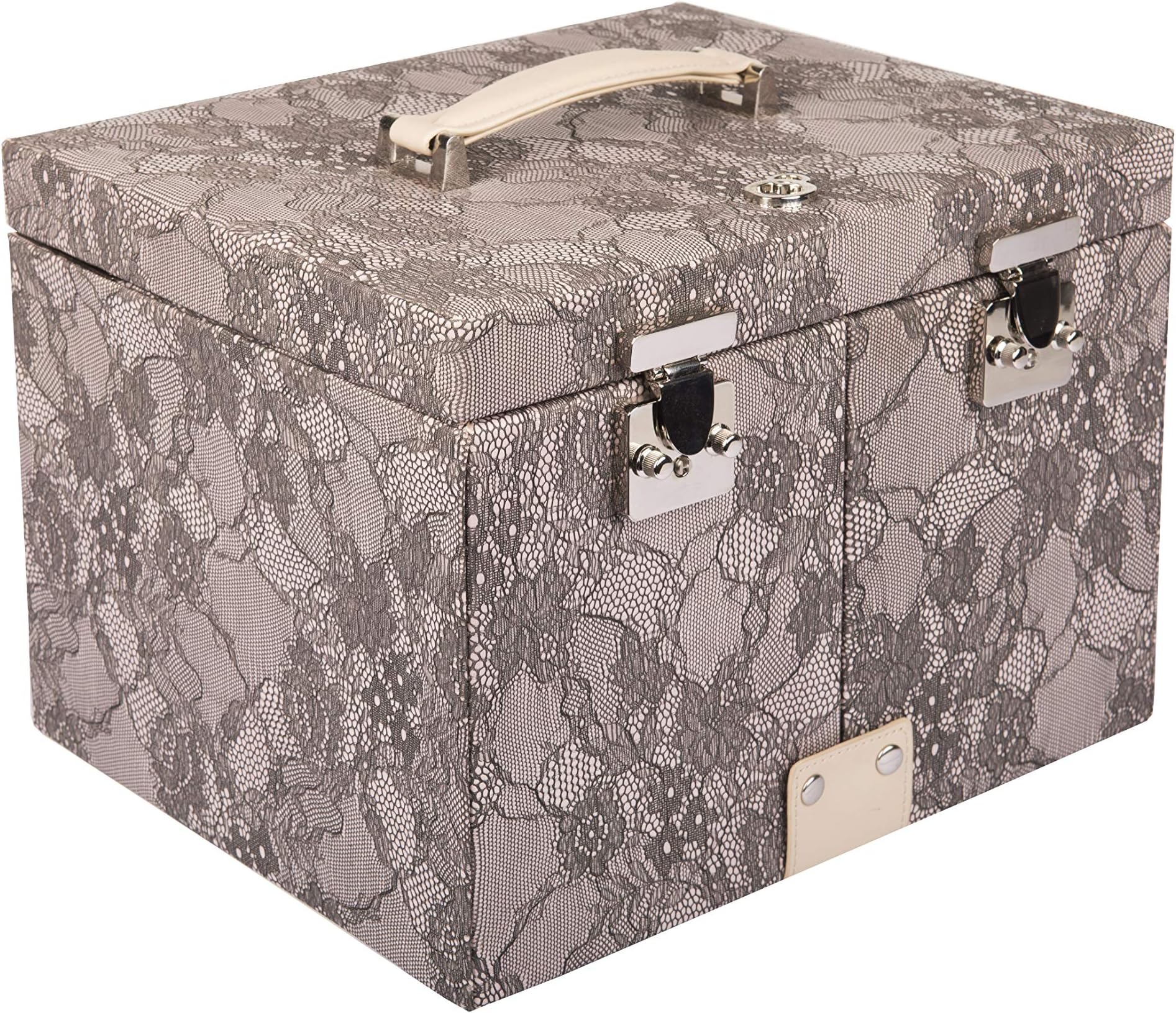 THREE SIXTY the leather lifeThree Sixty Jeweler Vanity Box in Vegan Leather with multiple compartments | Ideal gift for anniversary, birthday and any special occasion, Travel & Parties