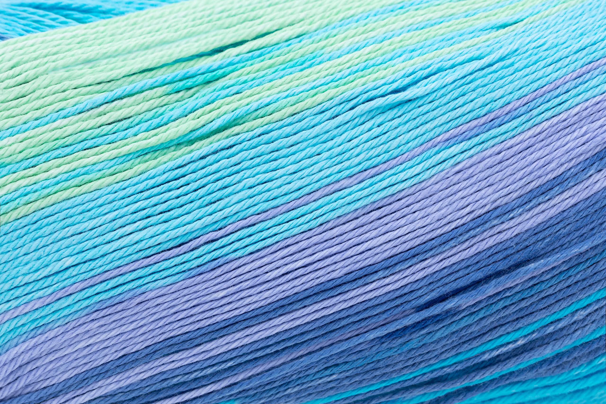 Gründl Yarn, Cotton, Light Blue-Purple-Apple Green, ca. 260 m - Image 2