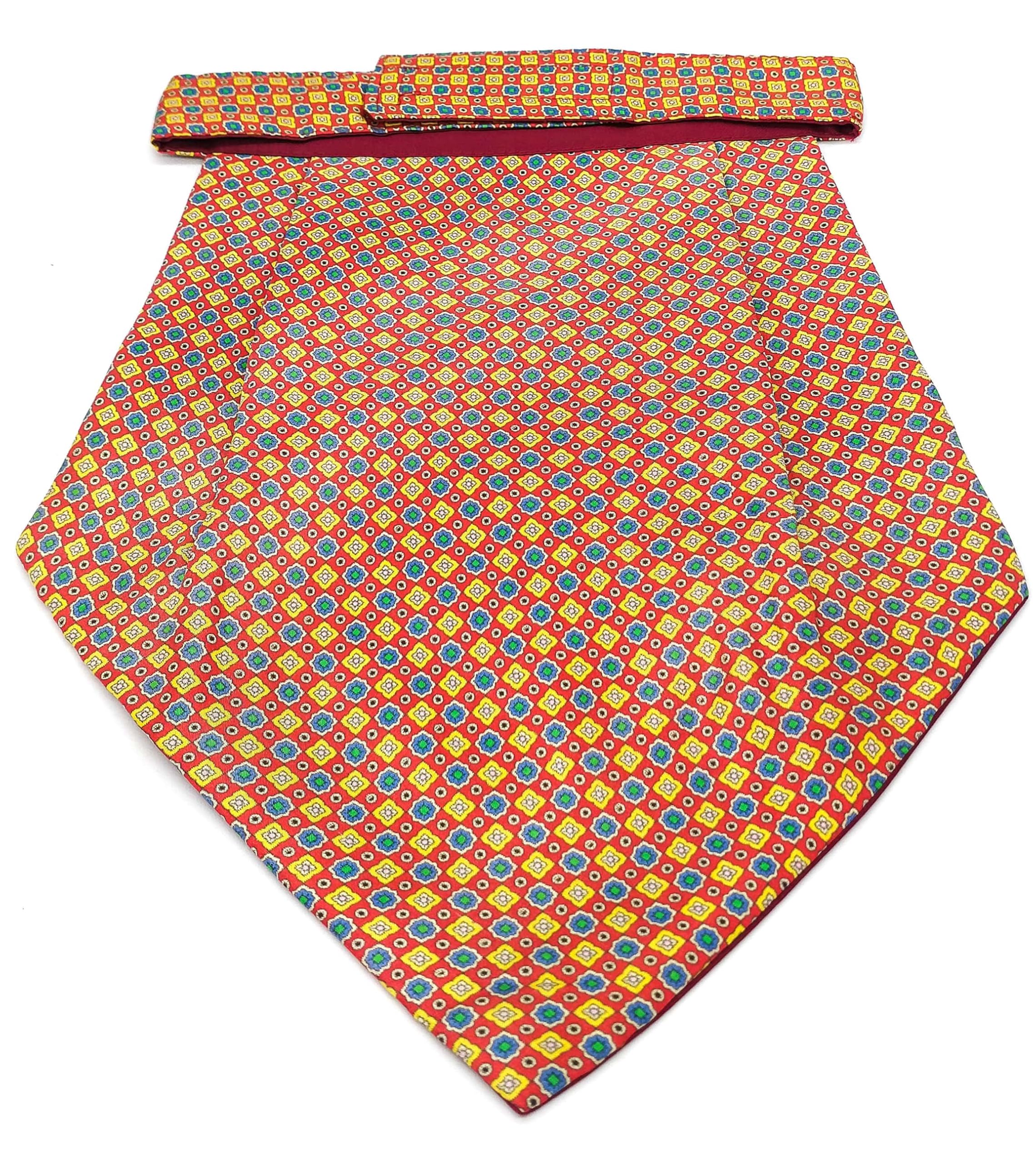 Nolan Silk Cravat Brick Red Multi Pattern for Men Designer Formal Neck Scarf Luxury Occasion Wear-image-35