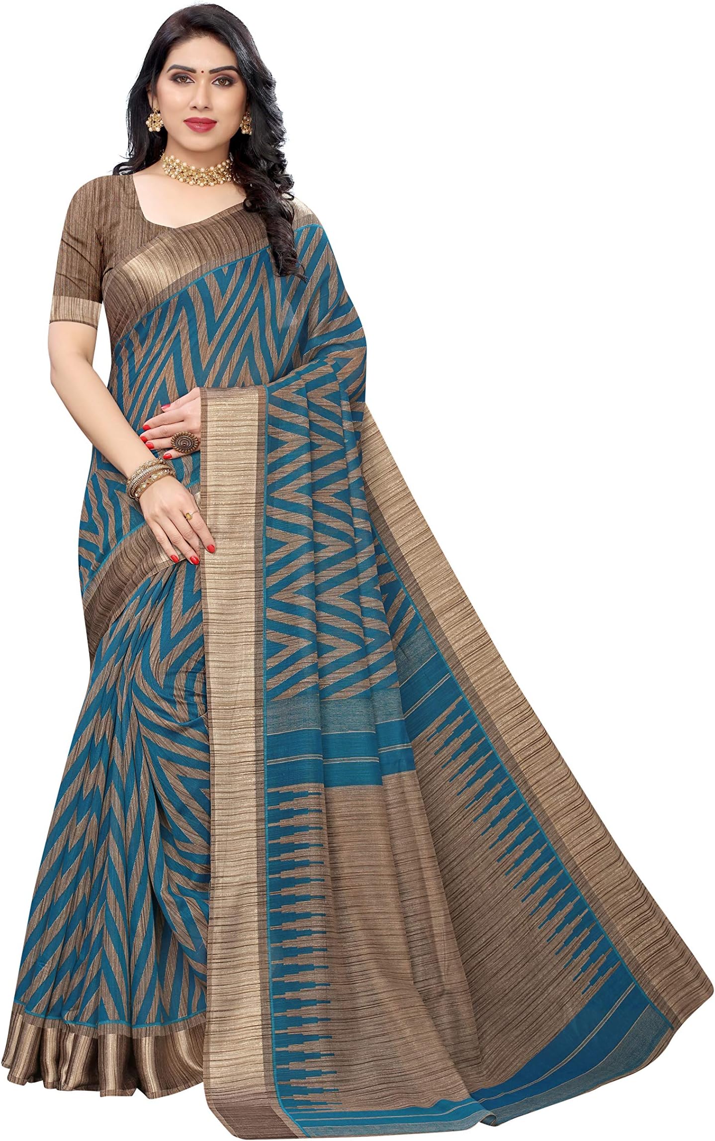 Bee M Pee Designer Women's Cotton Blend Saree