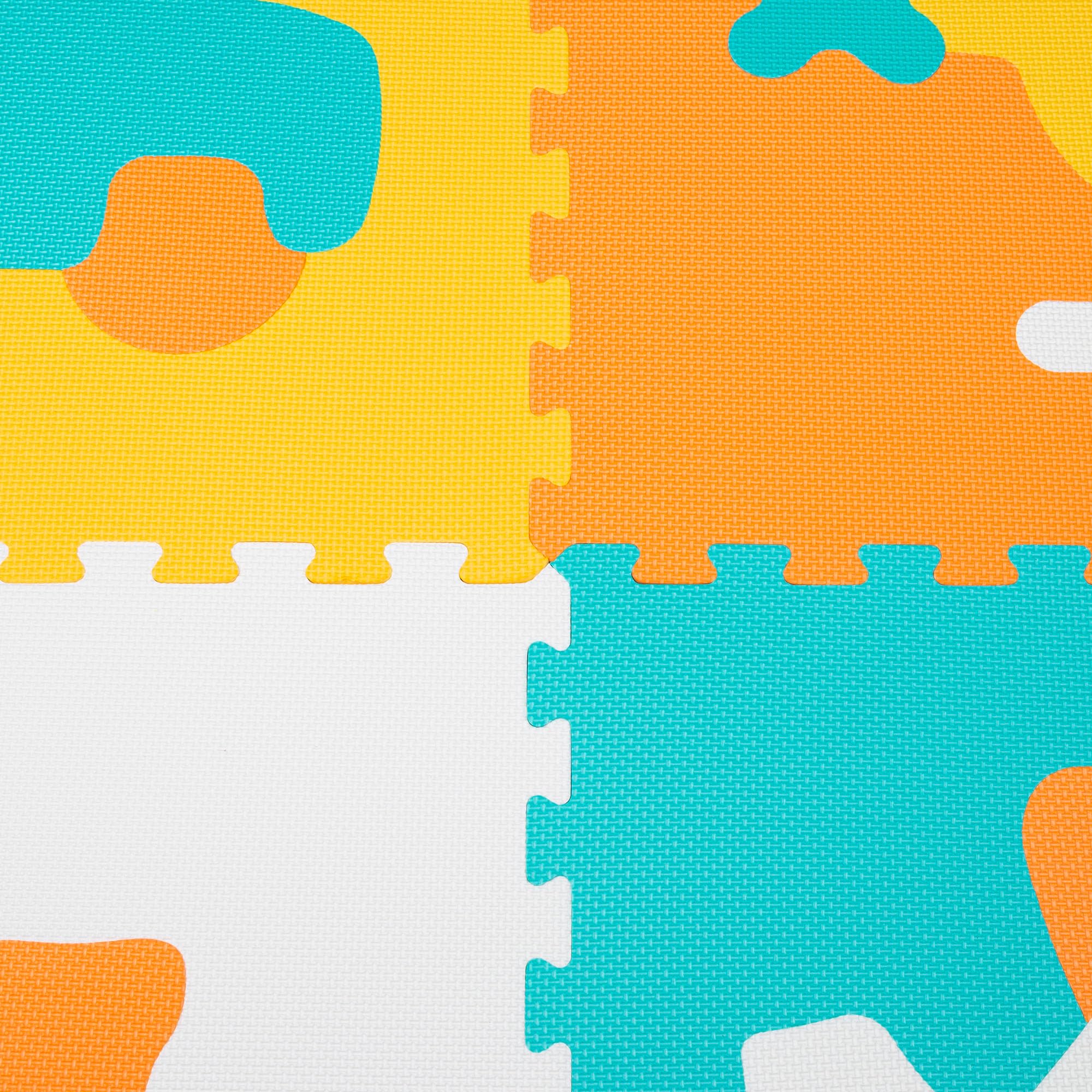 Colorbaby Alfombra Puzzle bebé, 4 Piezas puzle Suelo vehículos, No tóxica, 118x118 cm, Tapete Acolchado bebés, Gomaeva Infantil, Rompecabezas de Goma eva, Alfombrilla Juego niños, +10 Meses, 47156