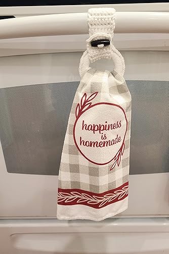 Miniatura 3 de Sysaic Knotz Hanging Kitchen towels ring - Towel holder for kitchen towels with hanging loop - Kitchen towel hanger unique House Warming Gift (White)