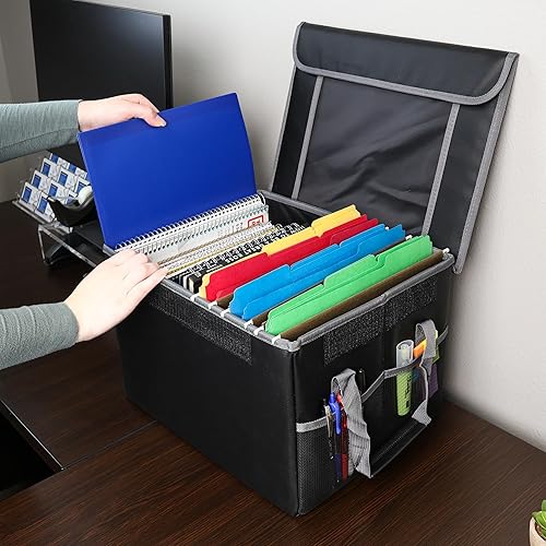 Miniatura 5 de Organizador de archivos de emergencia Caja de seguridad de seguridad - Cajas de seguridad contra incendios para documentos importantes Dinero