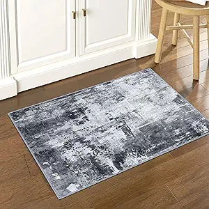 KOZYFLY 2x3 Rug Non-Slip Small Area Rug Abstract Machine Washable Indoor Front Door Mat Modern Rug for Entryway, Throw Rug with Low Pile Small Carpet for Bedroom, Living Room, Bathroom