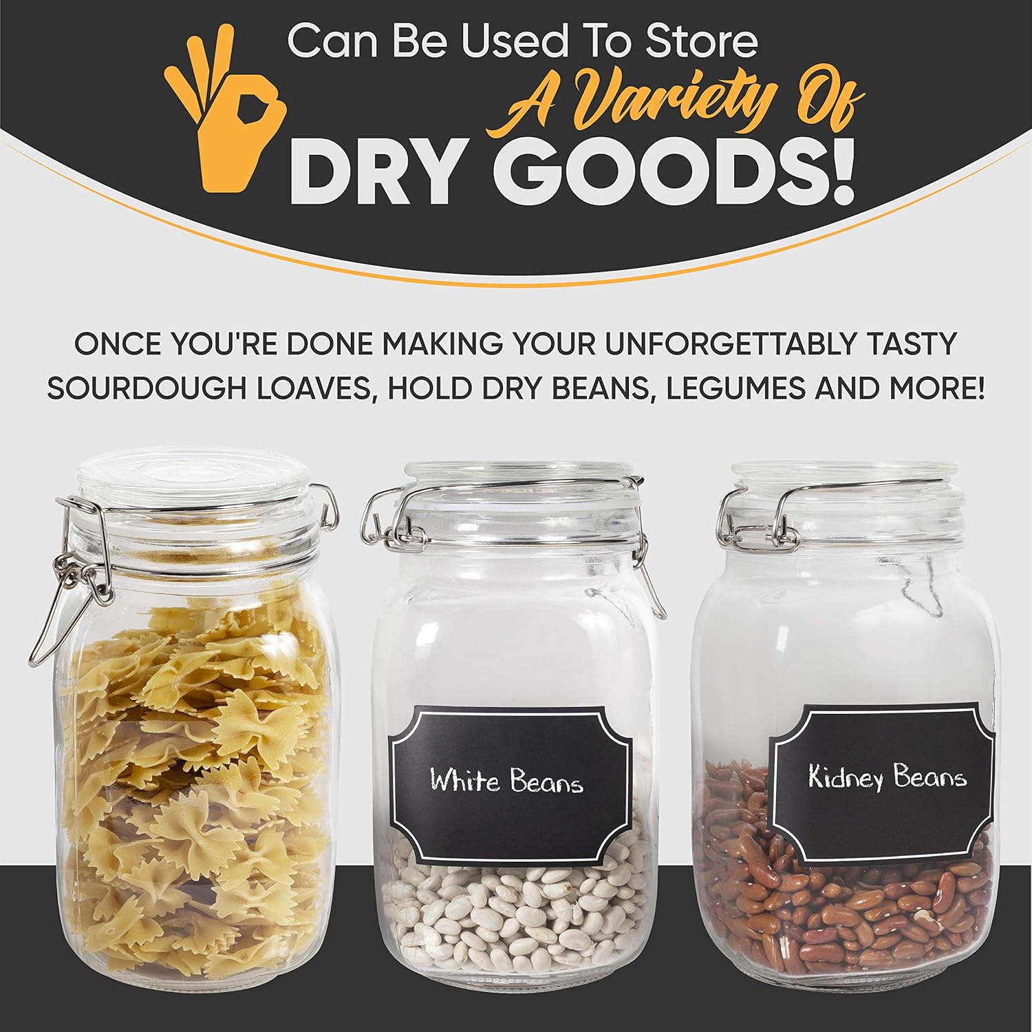 Buy Sourdough Starter Jar With Chalkboard 1500ml 50 75oz Large Glass Mason Jar With Airtight Lid For Kitchen Storage Includes Chalkboard Marker And Red Rubber Bands Triumph Products Online In Indonesia B08dl95wsx