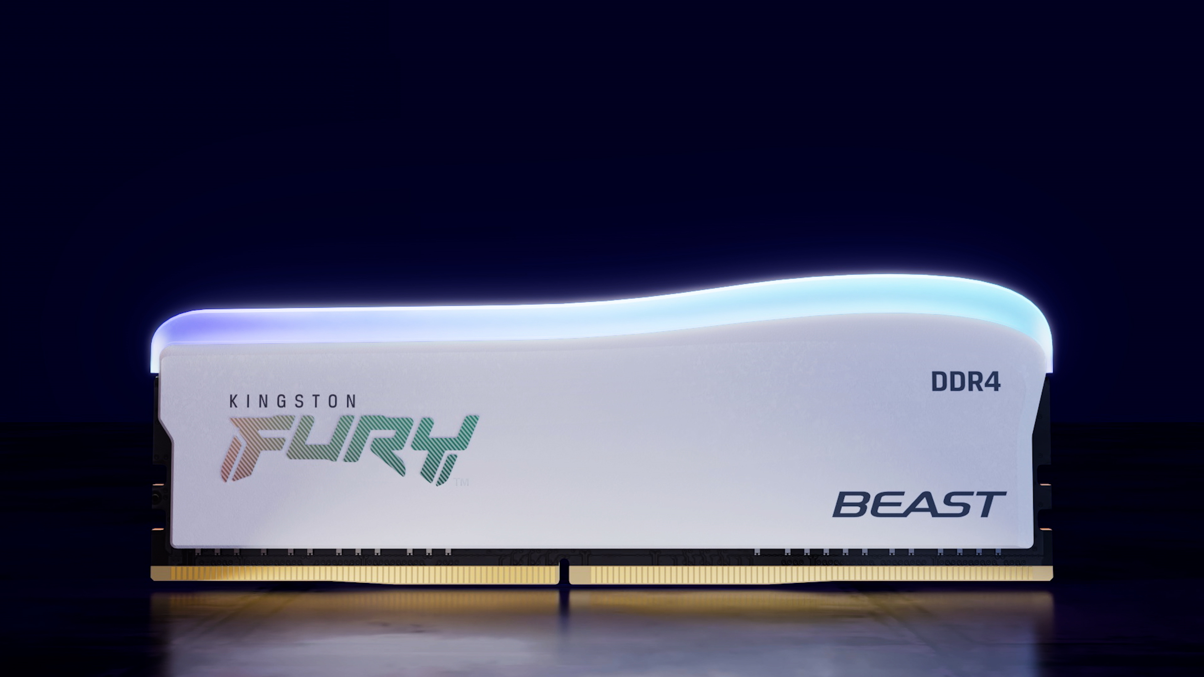 Kingston Fury Beast White RGB SE DDR4, Memoria Gamer para PC, 16GB