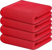 Vista 110 de Kitinjoy - Paños de cocina de 100 % algodón, tela de tejido gofrado, paño de limpieza ultrasuave, absorbente y de secado rápido.
