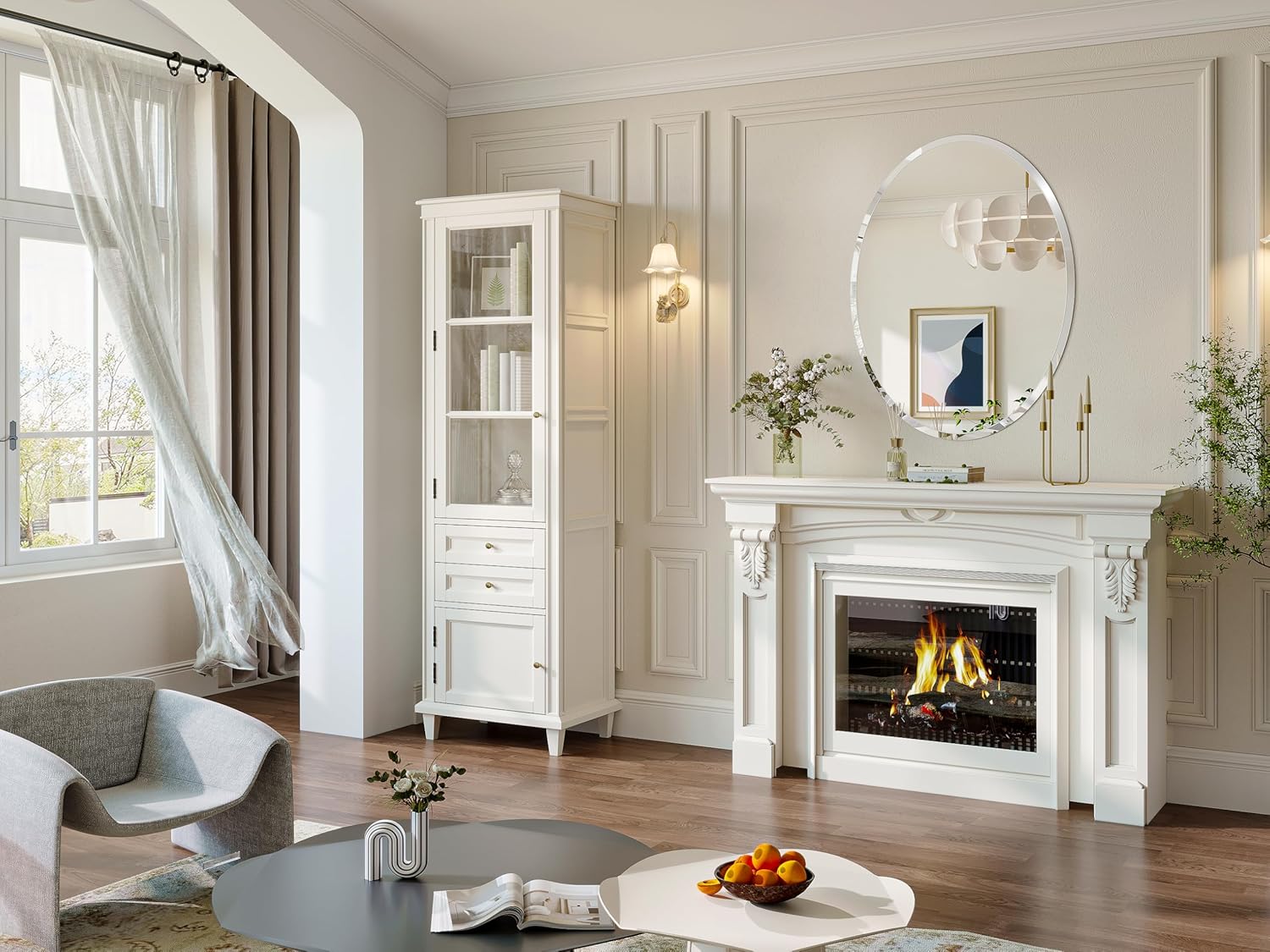 Frameless Oval Mirror, 24"x32" Bathroom Vanity Mirrors with Beveled Edge, Decorative Oval Wall Mirrors for Bedroom, Entryway, Living Room, Hangs Horizontally or Vertically