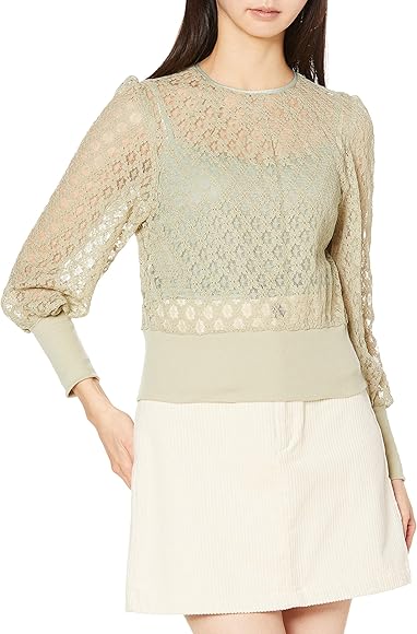 Amazon | [リリーブラウン] レースリブトップス LWFT211002 レディース 