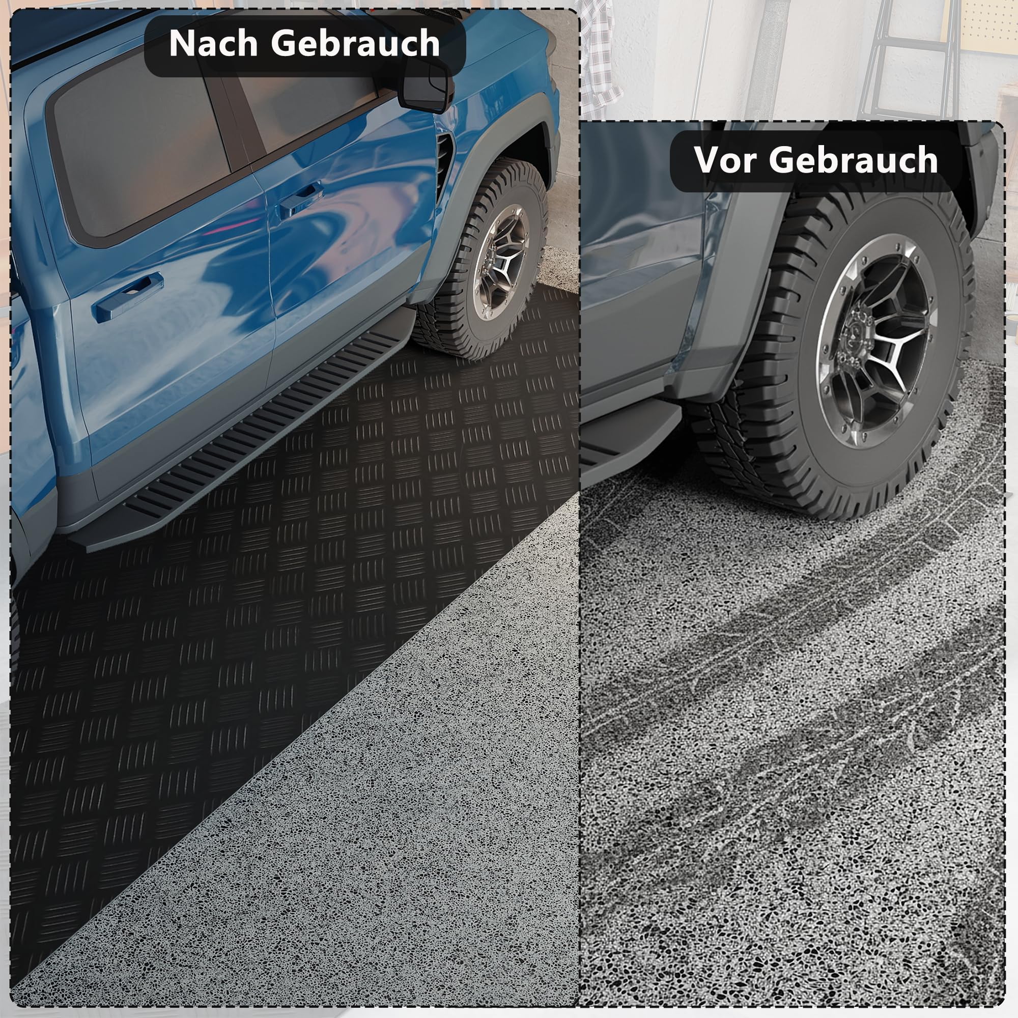 uyoyous Tapis en caoutchouc strié au mètre - 300 x 100 cm - Pour garage | Tapis en caoutchouc de 3 mm d'épaisseur - Pour garage - Antidérapant - Protection du sol - Noir