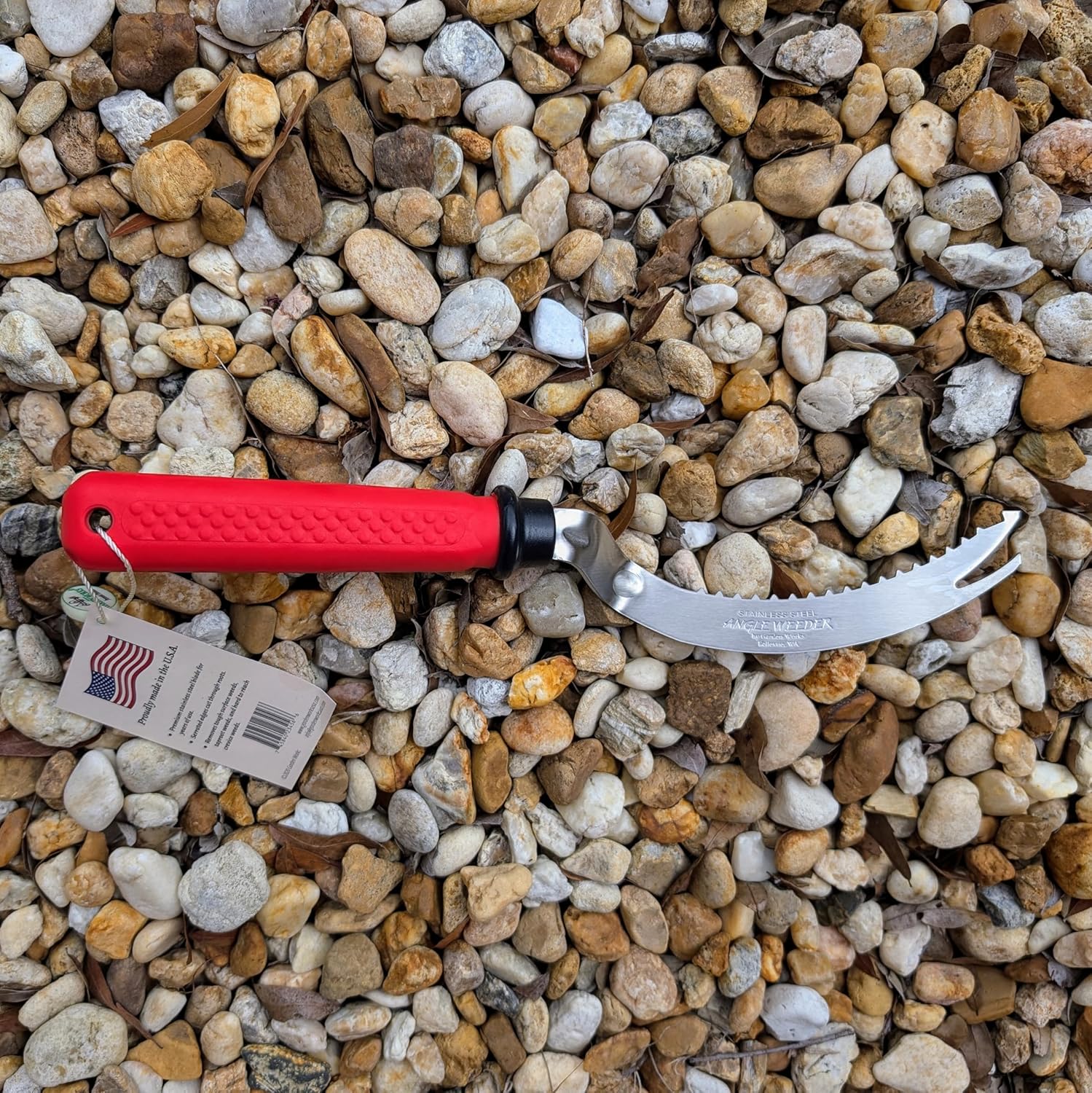 Garden Works Angle Weeder for Left Hands Red Comfort Grip