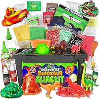 Original Stationery Dinosaur Slime Kit: Glow-in-Dark DIY Slime with Lava, Dino Poop & Toys - Sensory Play Gift for Boys 8-12