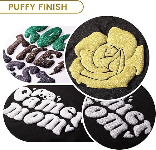 Miniatura 10 de GIRAFVINYL Vinilo 3D Puff HTV naranja de transferencia de calor de 10 pulgadas x 4 pies, vinilo de hierro para decoraciones de Halloween, camisetas