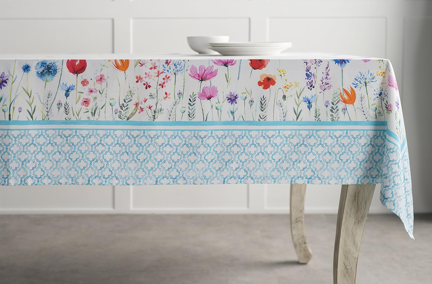One-Day Sale: Up to 80% Off Maison d' Hermine Flower in The Field 100% Cotton Easter Tablecloth for Kitchen Dining | Tabletop | Decoration | Parties | Weddings | Spring/Summer (Rectangle, 60 Inch by 90 Inch)