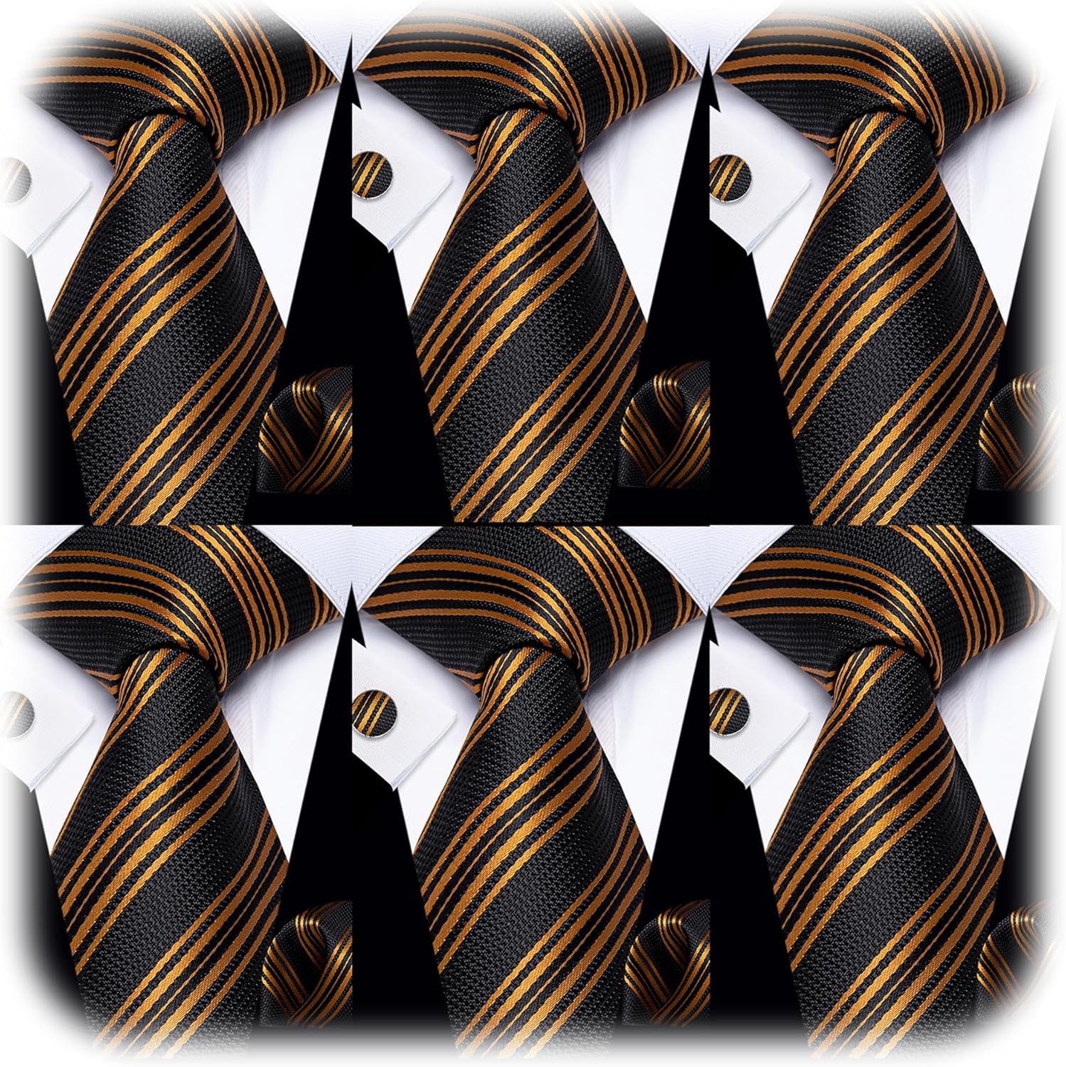 YourTies Men Ties Pack Silk Paisley Tie for Men Set FLoral Necktie with Pocket Square Cufflinks Wedding Business Party 6Pack