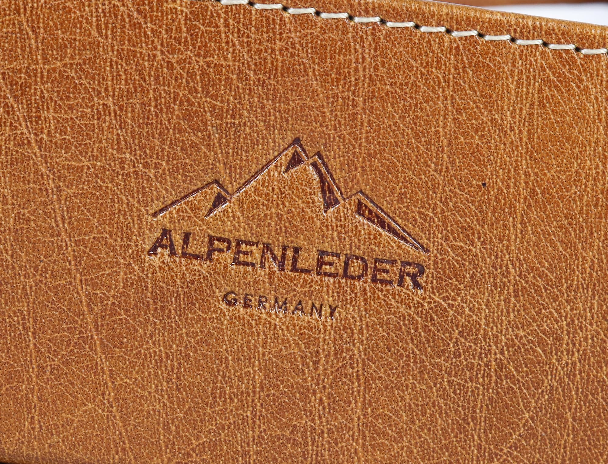 Alpenleder Notizzettelspender - Modell: PACKERL (Handgefertigt) - Nachhaltiges Bio-Leder aus regionaler Landwirtschaft | Notizblock Ablage leder *Fair Produziert* (10x10cm) (Cognac)