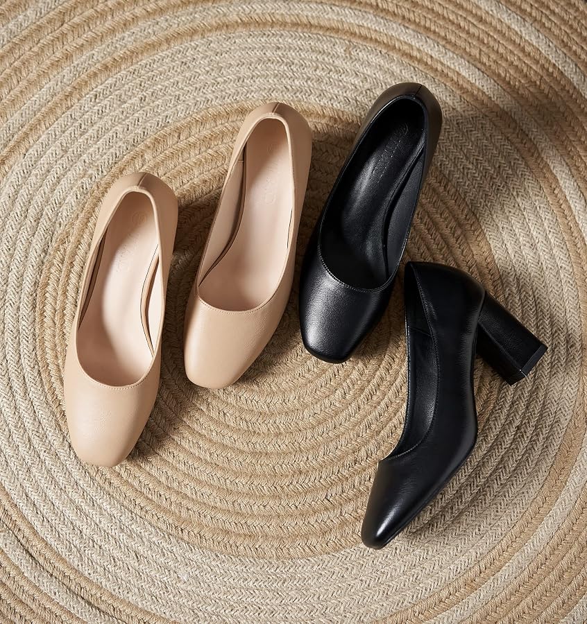 Amazon.com | YooPrettyz Women Office Leather Pump Shoe Daily Wear
