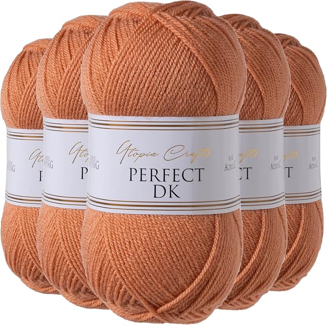 Utopia Crafts DK Double Knitting Yarn, 5X 100g (Potters Clay)
