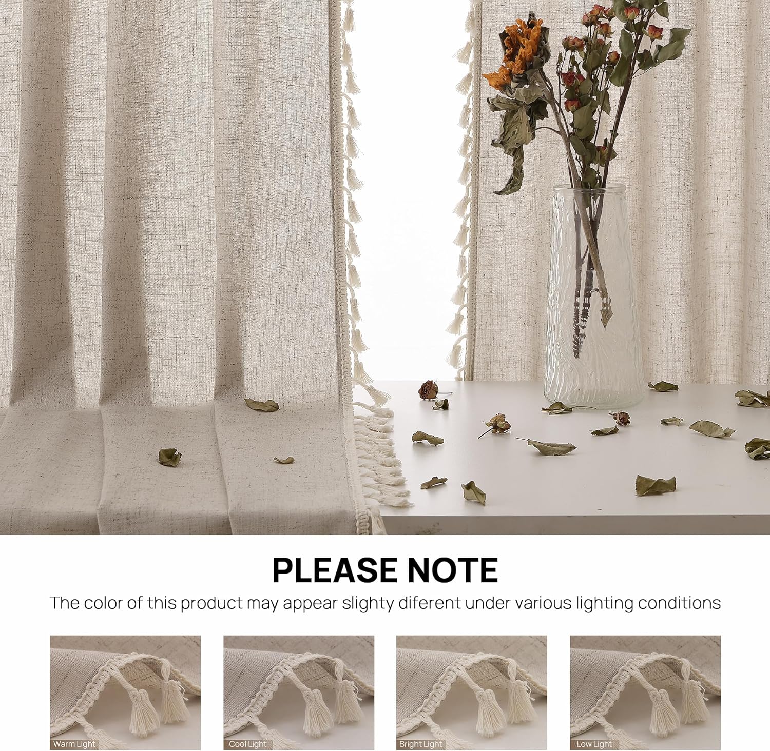 Apricot Boho Curtains 72 Inches Long 2 Panels for Bedroom Linen Blend Textured Semi Sheer Light Filtering Pivacy Window Curtain Back Tab Rustic Farmhouse Bohemian Drapes for Living Room 38x72