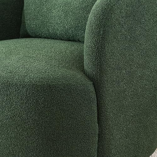 Miniatura 35 de KINWELL Juego de 2 sillas giratorias de barril Boucle de 34 pulgadas de ancho, sin montaje, sillones tapizados redondos, sillas decorativas, sofá