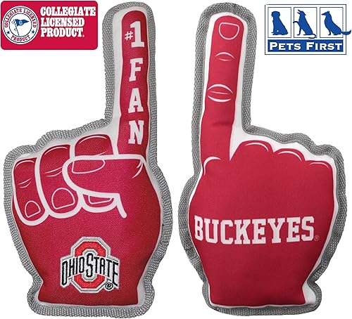 Miniatura 7 de NCAA Penn State Nittany Lions #1 Fan Toy para perros y gatos. El mejor juguete resistente para mascotas con chirriador interior.