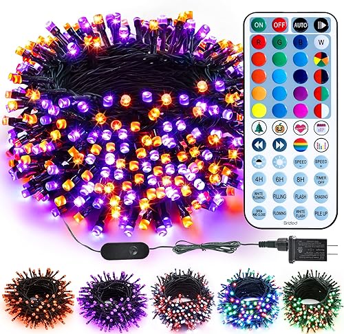 Brizled Tira de luces que cambian de color de 98 pies, 300 luces LED RGB de Navidad, regulables, multifuncionales, luces de Navidad con control