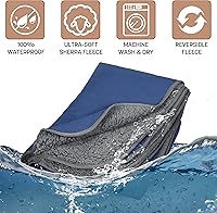Vista 7 de Tirrinia Manta impermeable para exteriores con forro sherpa, resistente al viento, triple capa, cálida y cómoda, plegable para camping, estadio