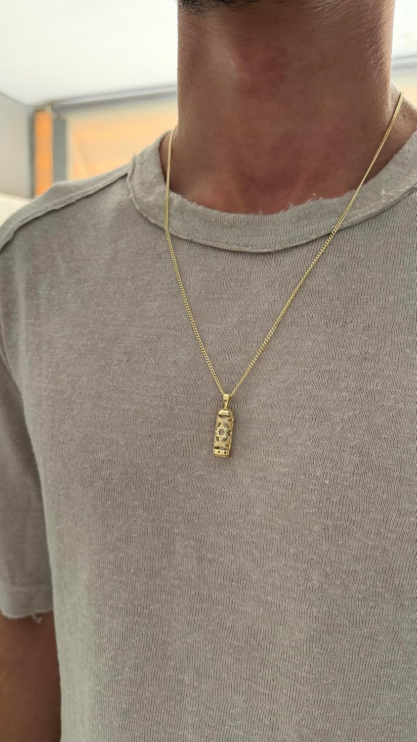 Made in Israel 14K Gold Plated Mezuzah Pendent With Scroll Klaff Hashem Star Of David Necklace Jewelry Jewish Israel Blessing - Image 3