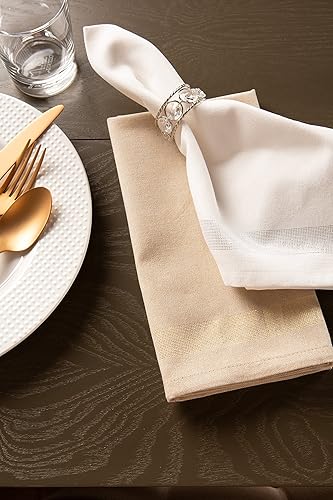 Miniatura 6 de Colección Navideña de Mesa Sparkle Metallic, Juego de Servilletas, 20x20 pulgadas, tiras metálicas plateadas, 6 unidades