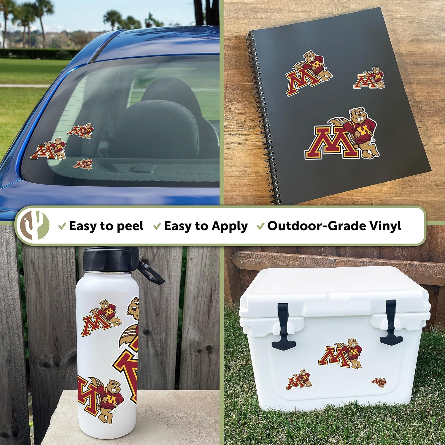Desert Cactus University of Minnesota Sticker Minnesota Golden Gophers Vinyl Decal Laptop Water Bottle Car Scrapbook T3 (Type 3-4) - Image 6