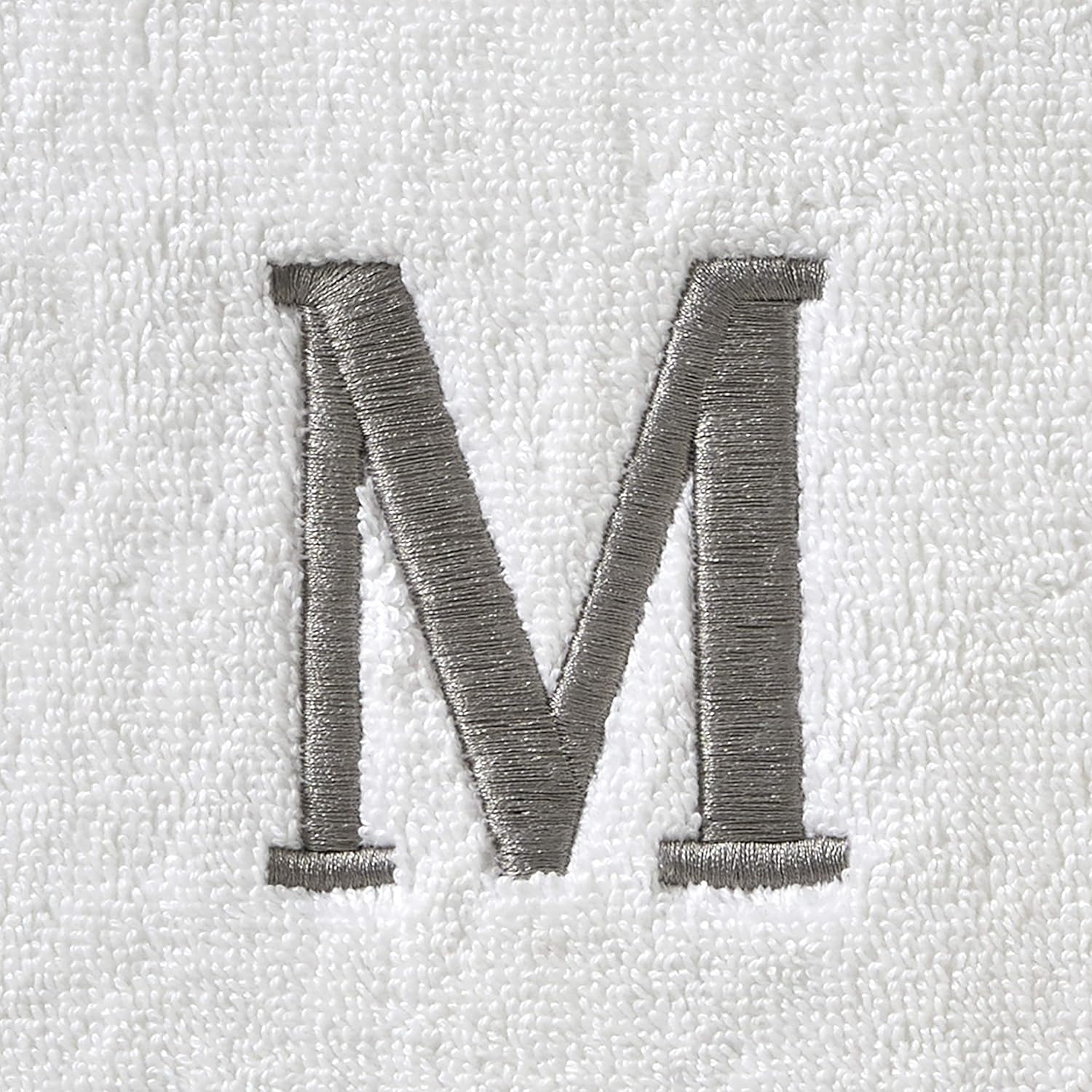 SKL Home Casual Monogram Bath Towel, M, 28x54, White - Image 2