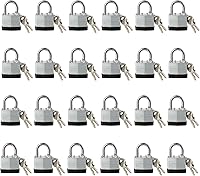 Vista 5 de Candados con llave de acero laminado cubierto resistente, cerraduras iguales con llave, candado impermeable para uso en exteriores, grillete de 1.4