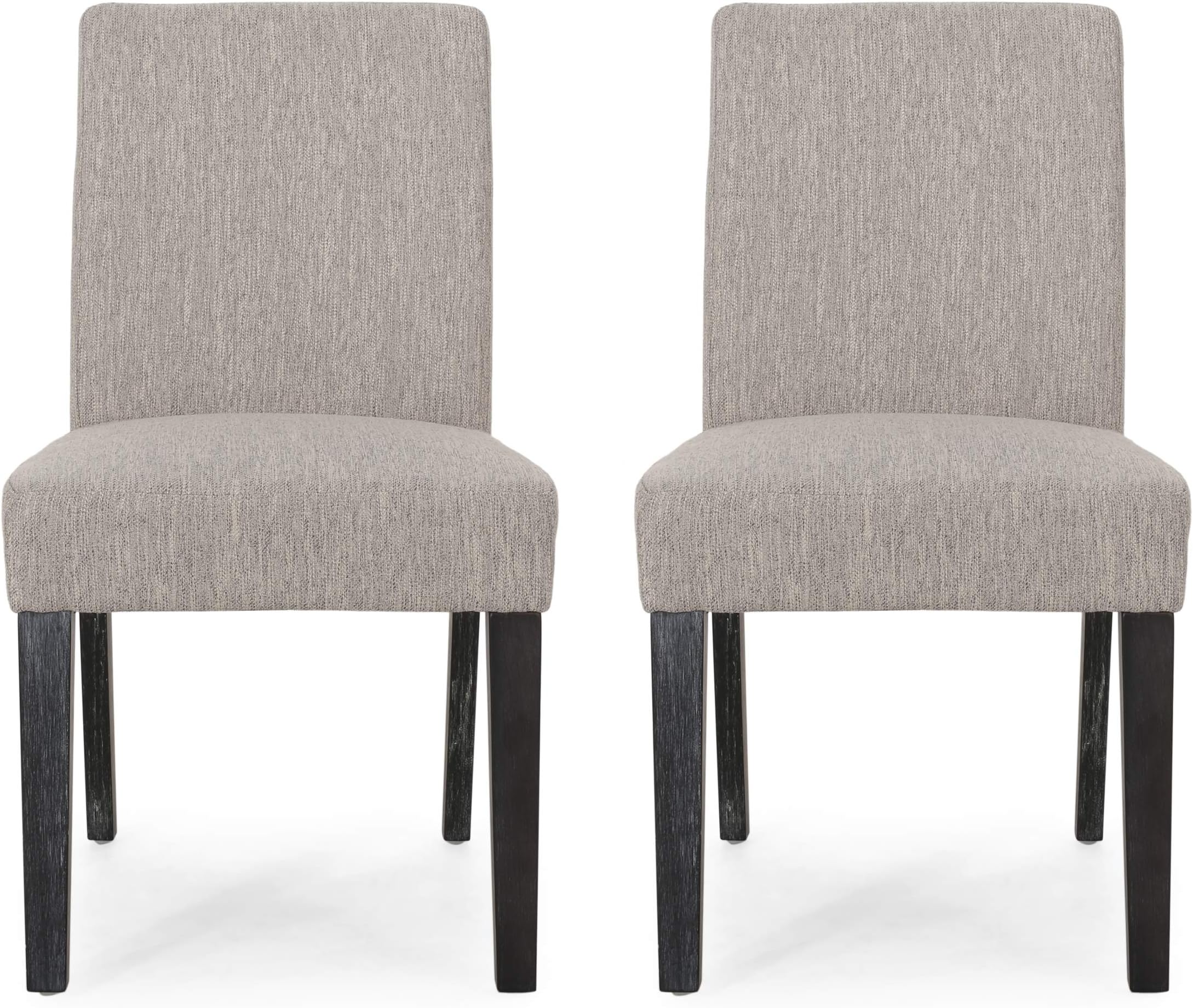 Christopher Knight Home Boling Contemporary Upholstered Dining Chair (Set of 2), Light Gray + Gray