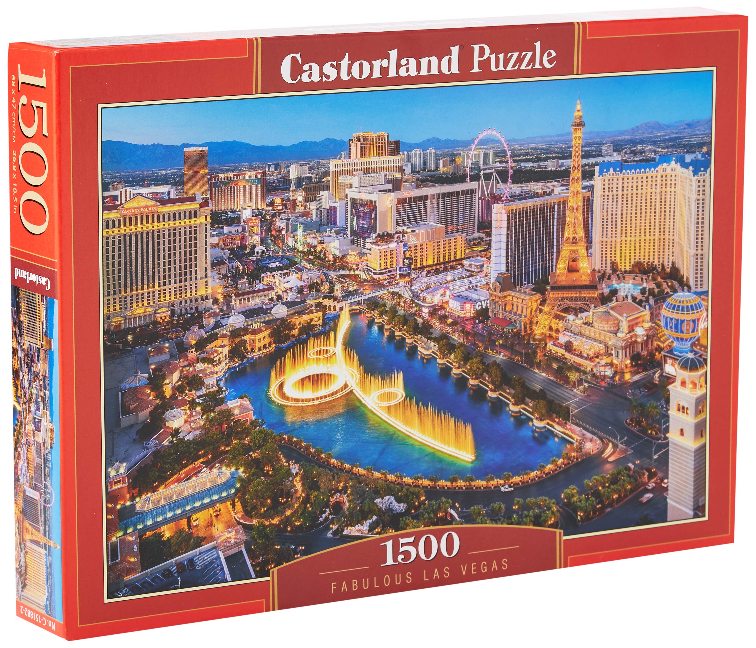 Castorland 1500 Piece Jigsaw Puzzles, Fabulous Las Vegas, USA, Adult Puzzles, Castorland C-151882-2