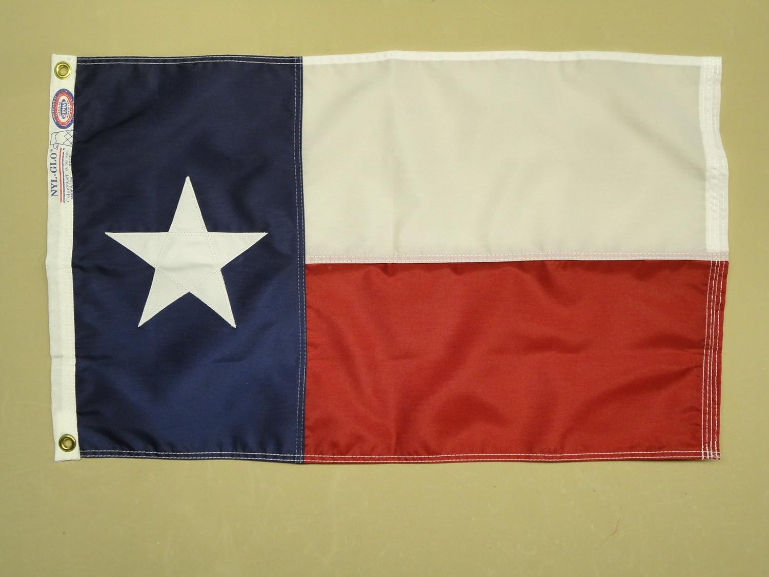 Texas 1839 State Indoor Outdoor Sewn Nylon Boat Flag Grommets 16" X 24"