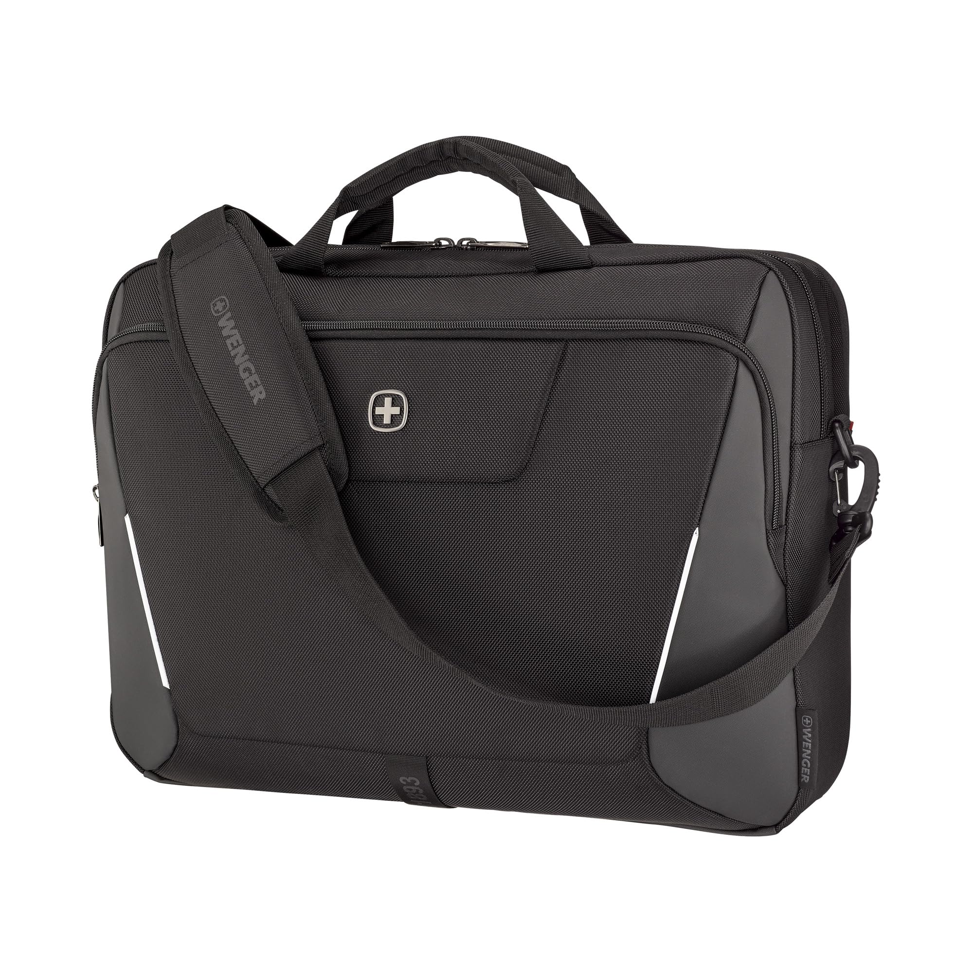 Swiss Designed XE Brief 17, Laptop Briefcase with Tablet Pocket, Includes Travel Organiser, Comes With Detachable Shoulder Strap, Black | 25 litres (653301)-image-35