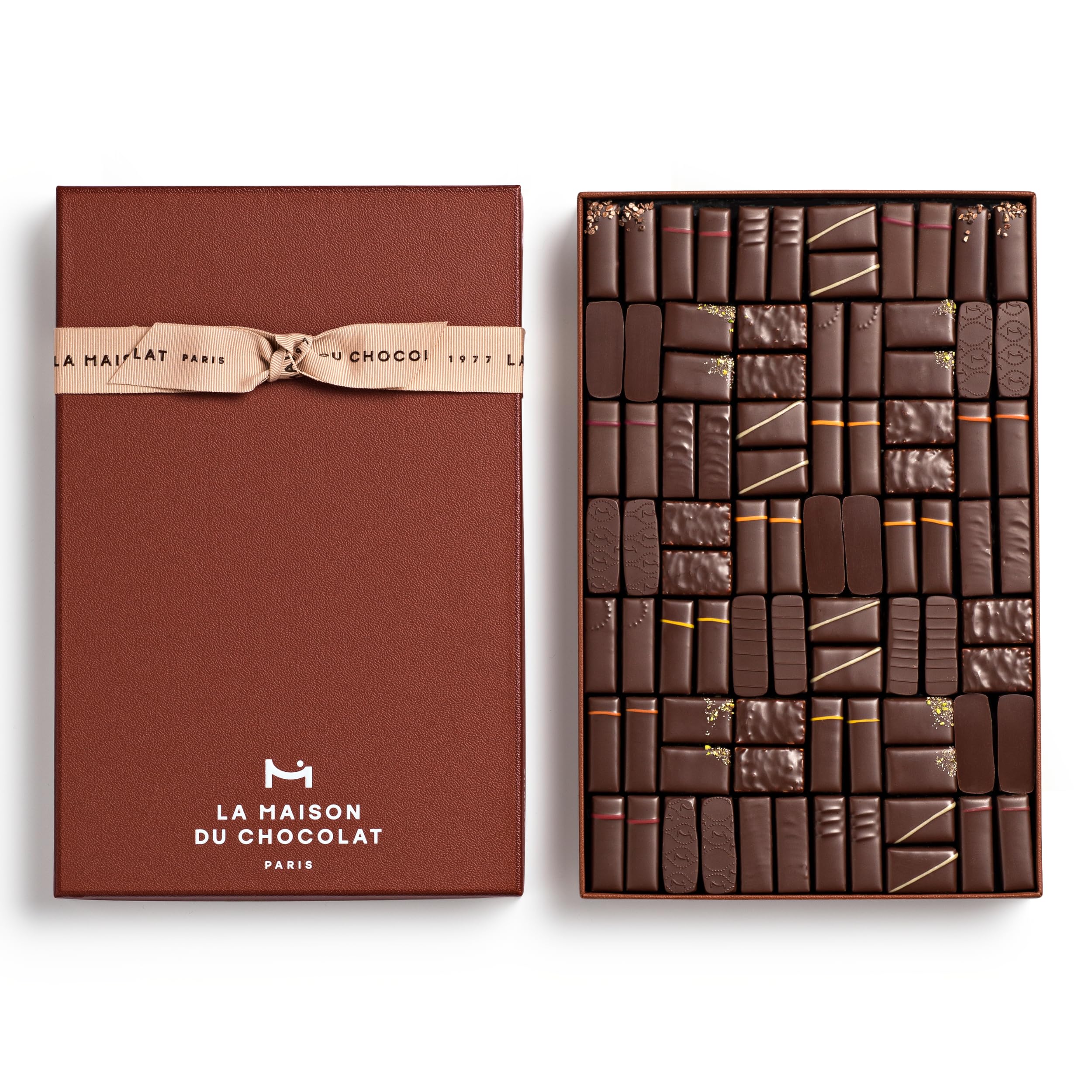 LA MAISON DU CHOCOLAT Coffret Maison Dark, Gourmet Dark French Chocolate Gift Box (84 Pieces)
