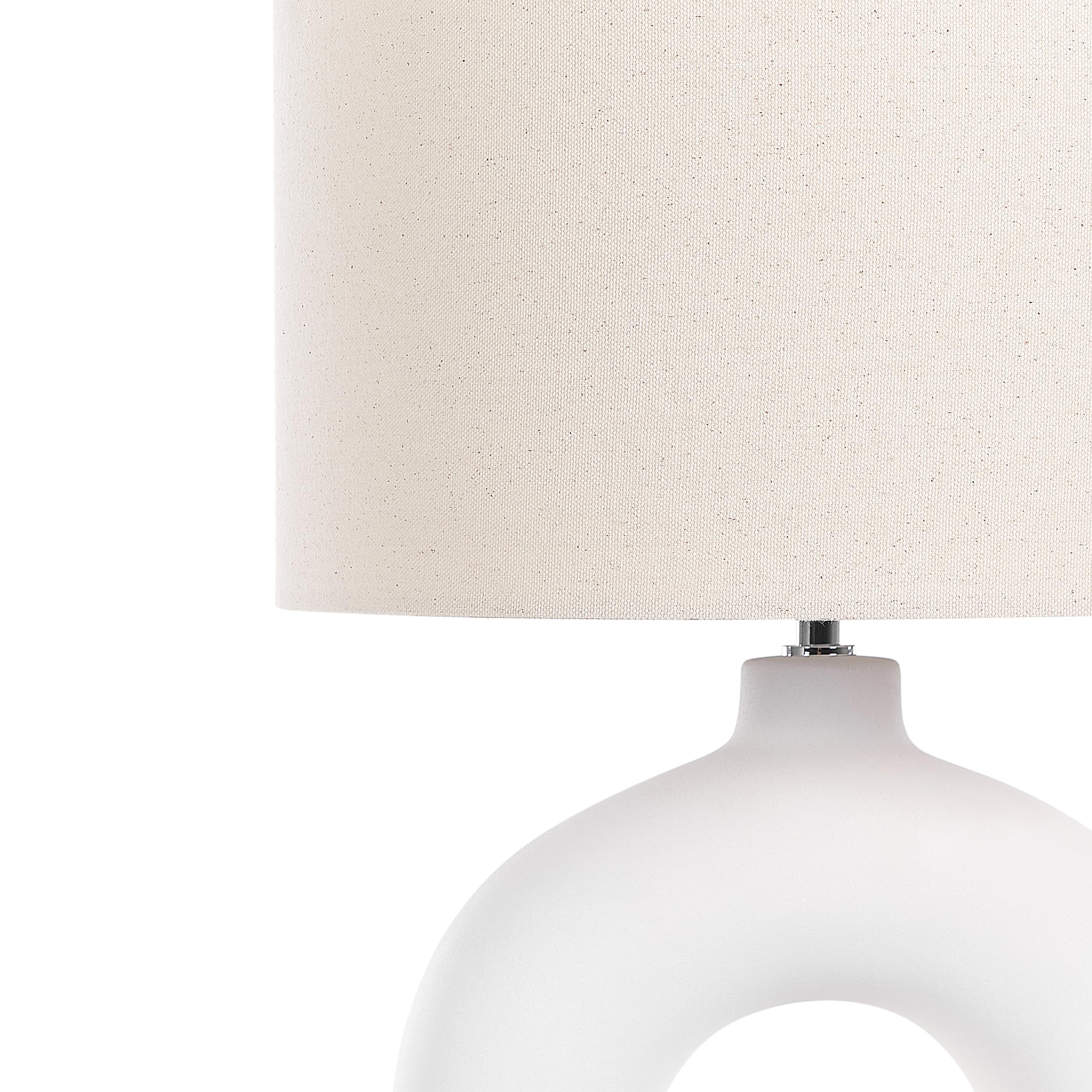 Beliani Lámpara de mesa de cerámica blanco beige claro 58 cm pantalla tela art déco Venta