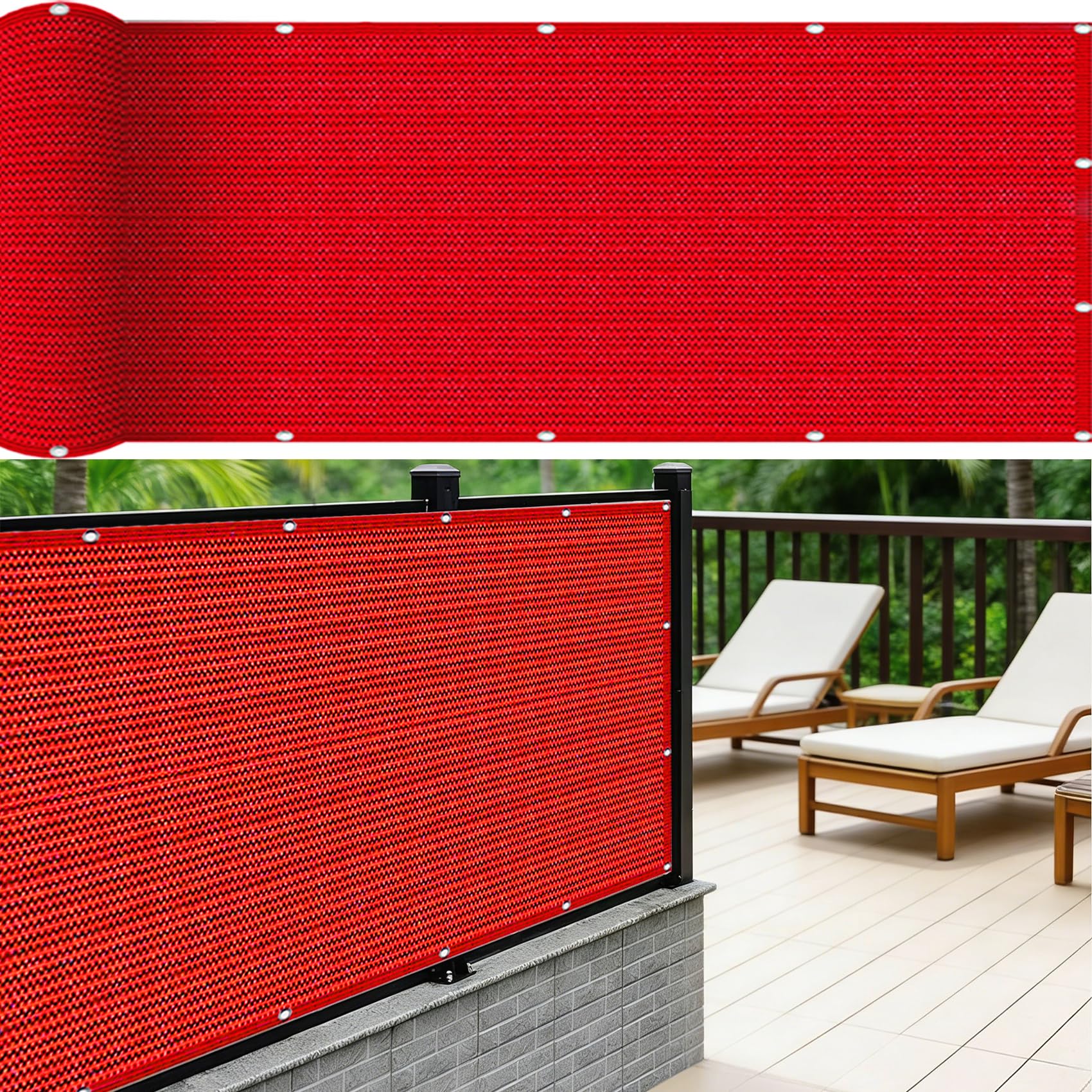 Brise vue balcon rouge pour créer un coin terrasse intimiste