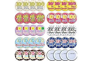 36 Pieces 100 Days of School Smarter Badges 9 Styles Cartoon Brooch...