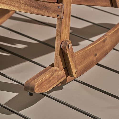 Miniatura 7 de Christopher Knight Home Malibu - Mecedora Adirondack de madera de acacia para exteriores, teñida natural