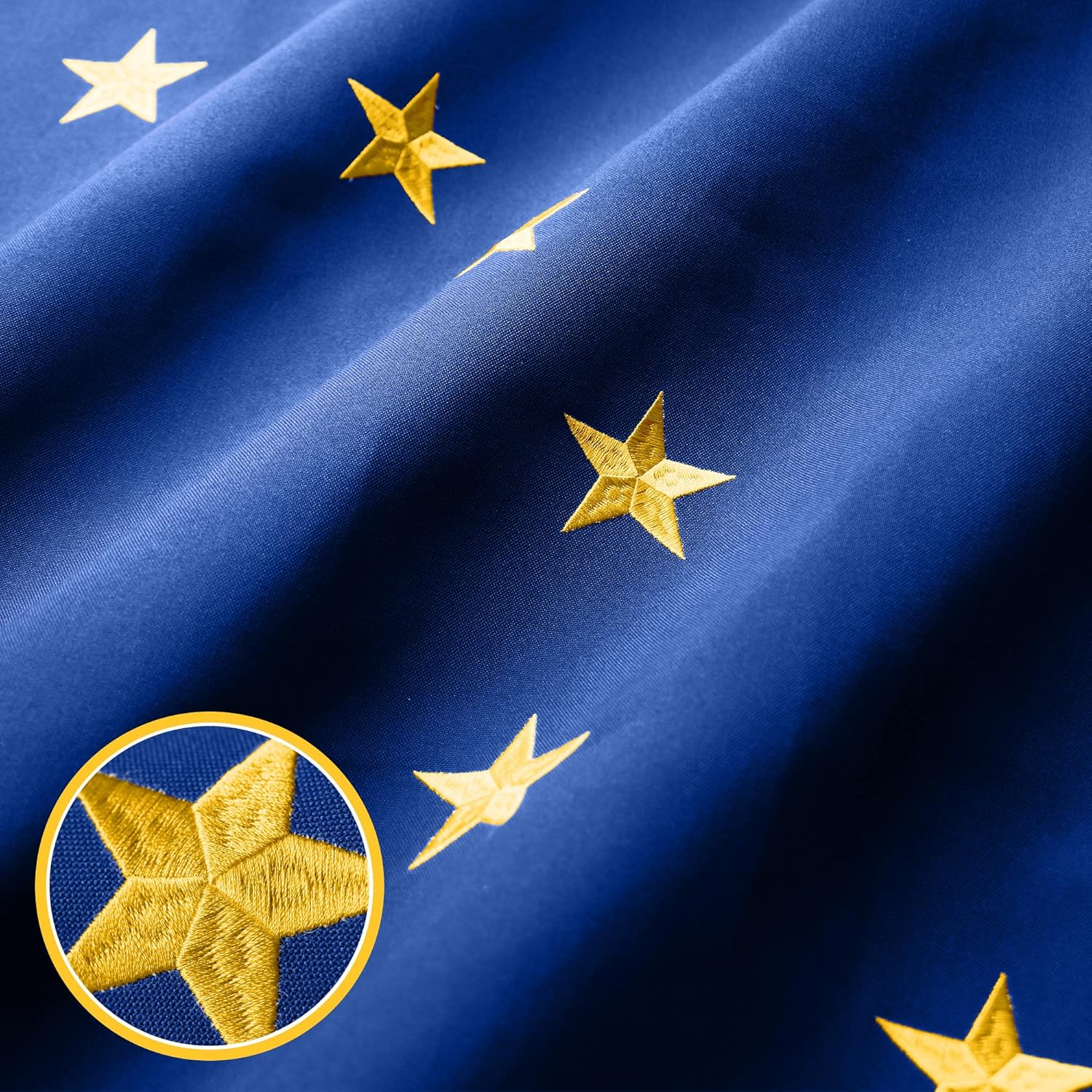 G128 Alaska State Flag | 2.5x4 Ft | StormFlyer Series Embroidered 220GSM Spun Polyester | Embroidered Design, Indoor/Outdoor, Brass Grommets, Heavy Duty, All Weather