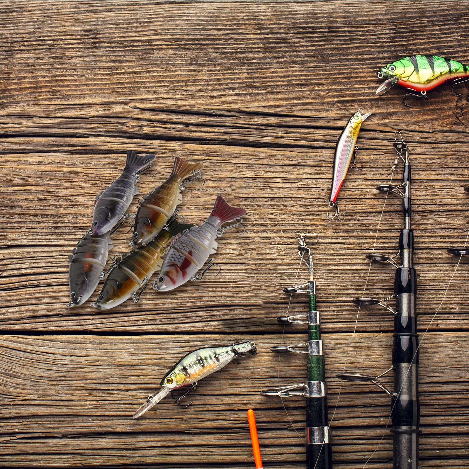 DECHOUS 10 Esche da Pesca Dure Multisezione da 10 Cm in Plastica Robusta, Esche Artificiali Realistiche per Pesca a Spinning in Acqua Dolci e Salate, Kit 10 Pezzi per Trota e Black Bass