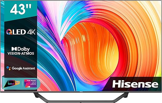 Hisense 43" QLED 4K 43A78GQ, Quantum Dot, Smart TV VIDAA...