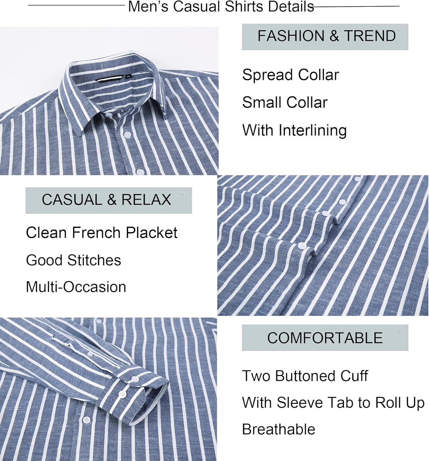 Alex Vando Mens Linen Long Sleeve Casual Button Down Shirt for Men Beach Wedding Shirts - Image 5