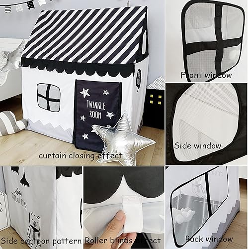 Miniatura 6 de Tiendas de campaña para niñas, casa de juegos para niños con 3 ventanas, casa de juegos interior, juguetes para niñas de 1, 2, 3, 4, 5, 6 años,